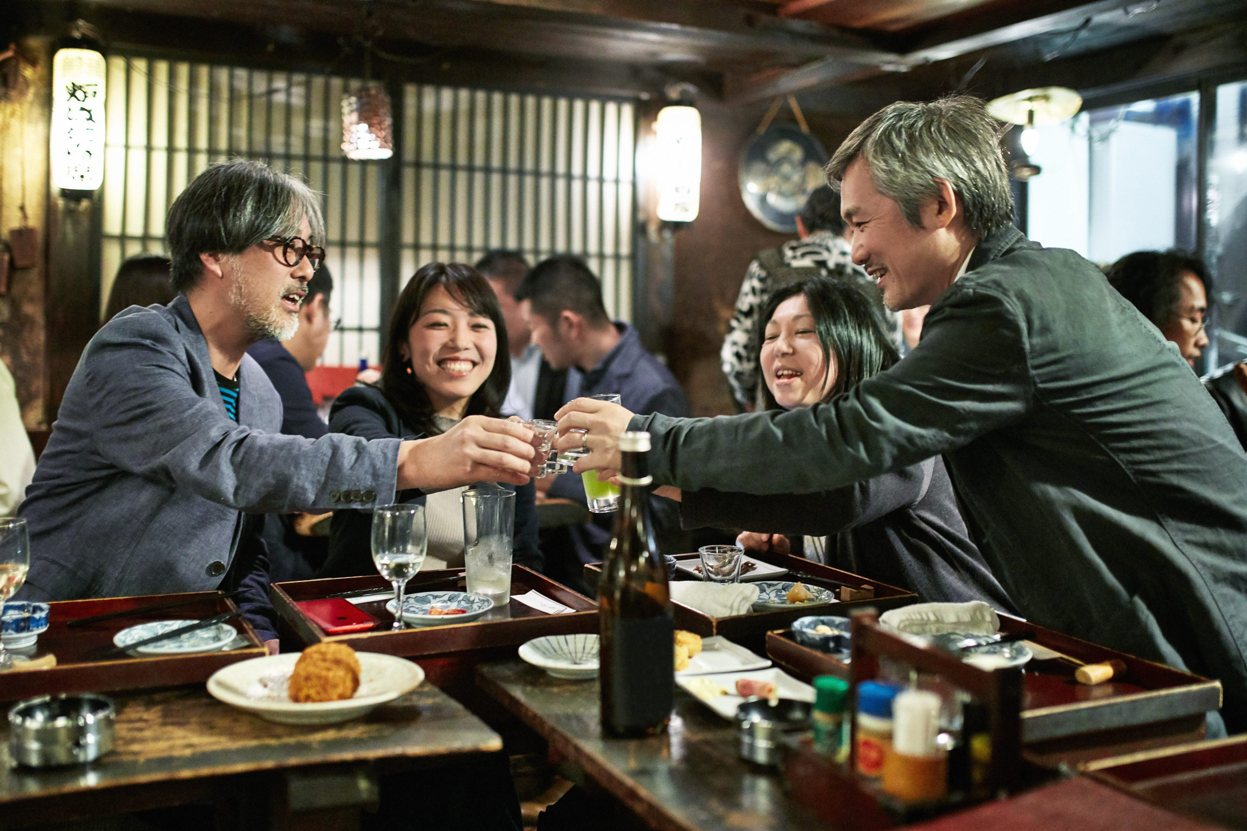 Japanese Couples Toasting at Tokyo Sushi Bar and Restaurant